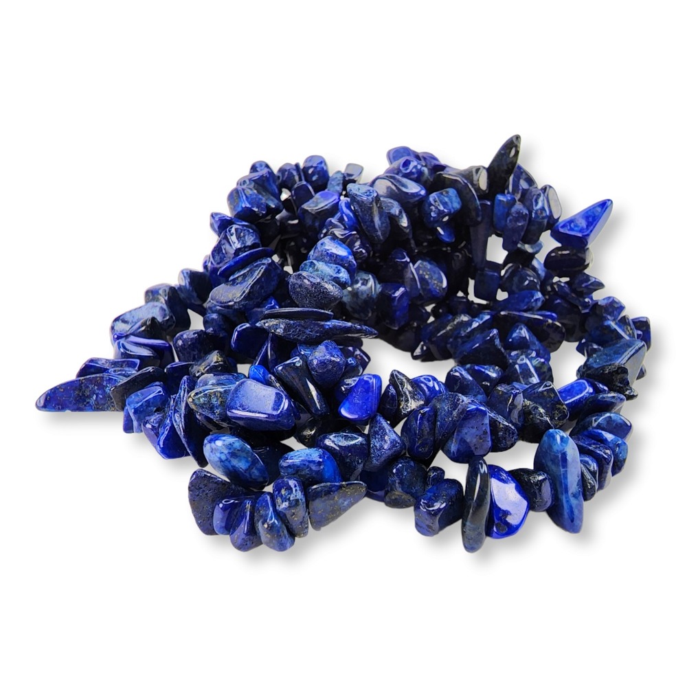 Vintage Blue Sodalite Nugget Chip Necklace No Clasp 34 Inches Long - Picture 3 of 5